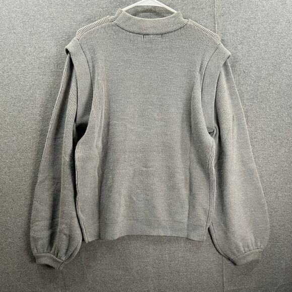 Loukeith Sweater Womens Size Small Long Sleeve Round Neck Gray Knitted Pullover - Picture 2 of 9